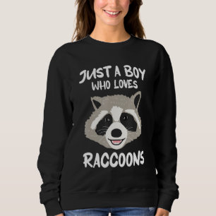 Sudadera Solo un chico que ama los mapaches divertido regal
