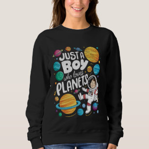 Sudadera Solo un chico que ama los planetas Colorido espaci