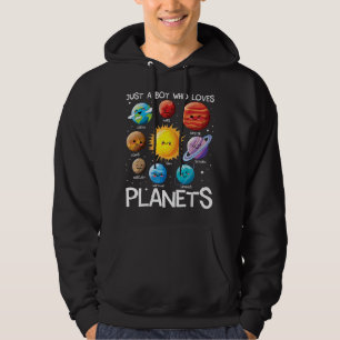 Sudadera Solo un chico que ama los planetas del sistema sol
