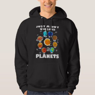 Sudadera Solo un chico que ama los planetas y el espacio de