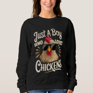Sudadera Solo un chico que ama los pollos granja de aves am