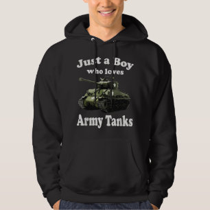 Sudadera Solo un chico que ama los tanques del ejército y e