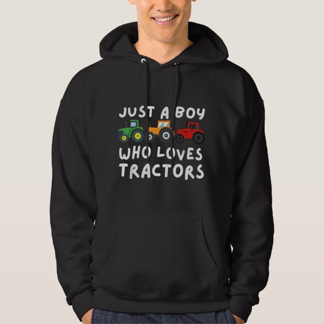 Sudadera Solo un chico que ama los tractores - Granjero y a (Anverso)