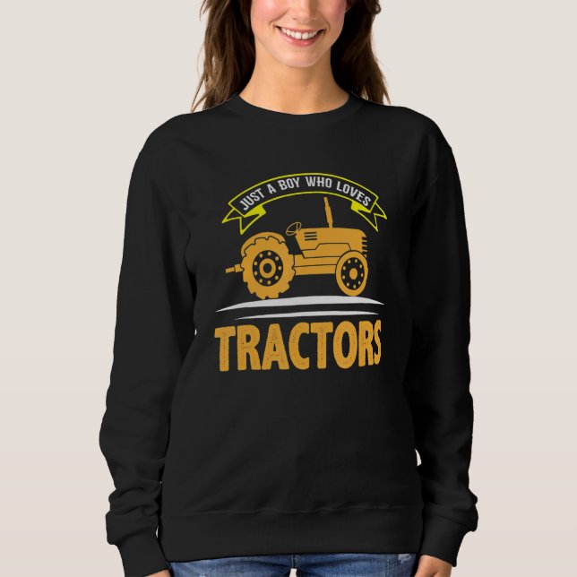 Sudadera Solo un chico que ama tractores chicos de granja n (Anverso)