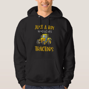 Sudadera Solo un chico que ama tractores chicos de granja n