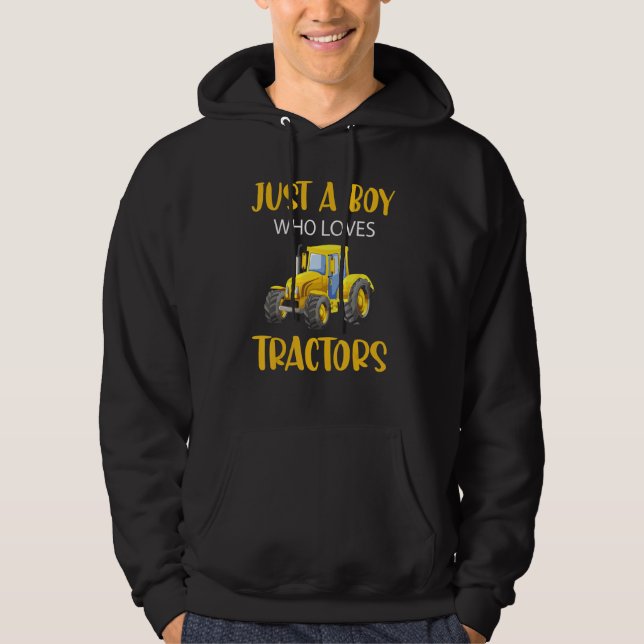 Sudadera Solo un chico que ama tractores chicos de granja n (Anverso)