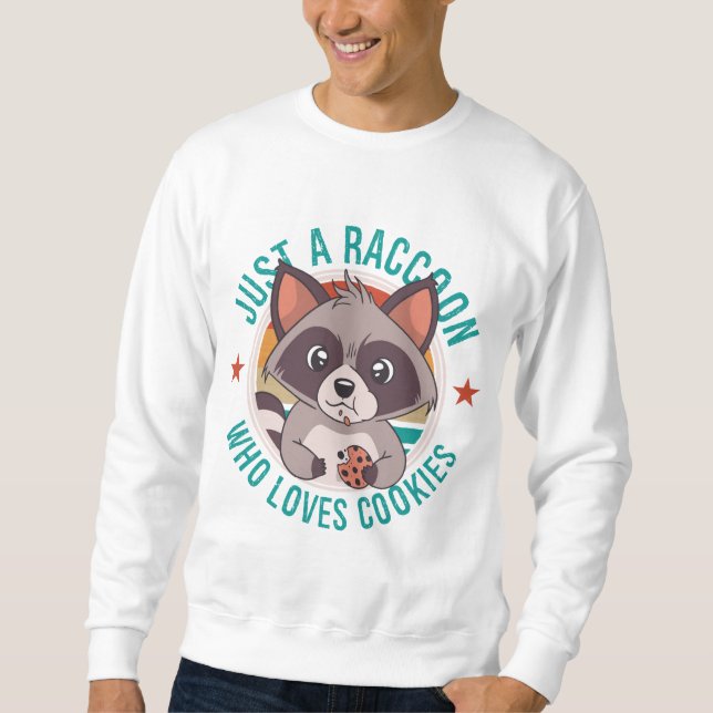 Sudadera Sólo un mapache que ama las galletas (Anverso)