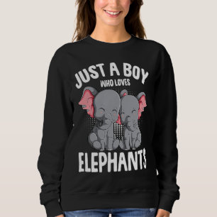 Sudadera Sólo un niño que ama a los elefantes niños niños e