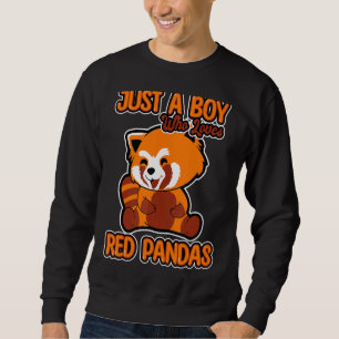 Sudadera Solo Un Niño Que Ama A Los Pandas Rojos Cita A Los