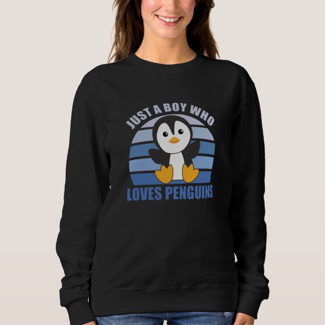 Sudadera Solo un niño que ama a los pingüinos - pingüino li (Anverso)