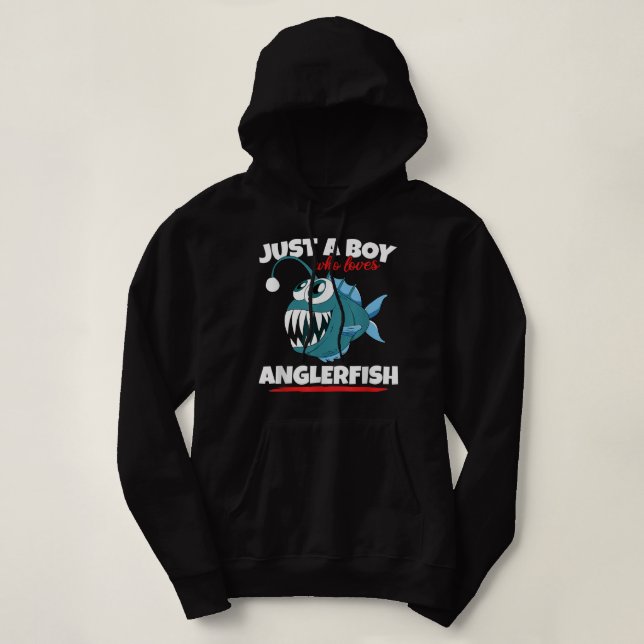 Sudadera Solo Un Niño Que Ama El Pescado Angler Es Divertid (Diseño del anverso)