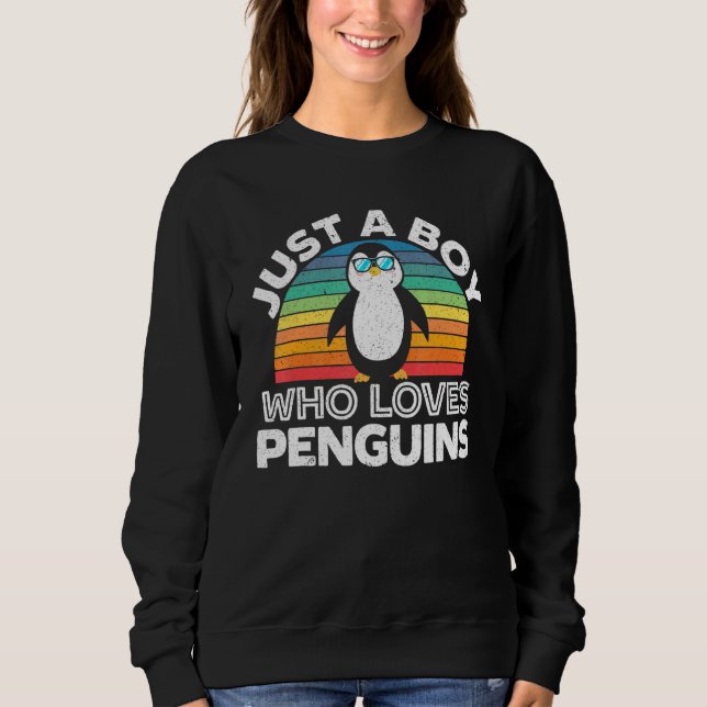 Sudadera Solo Un Niño Que Ama El Pingüino Pingüino (Anverso)