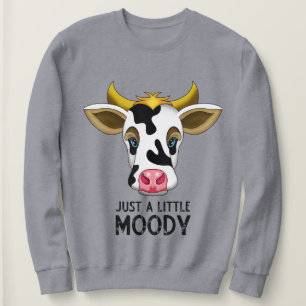 Sudadera Sólo un Poco Malhumorada   Vaca Divertida y Linda
