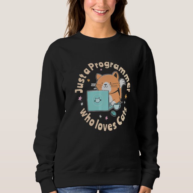 Sudadera Solo un programador que ama los gatos y las comput (Anverso)