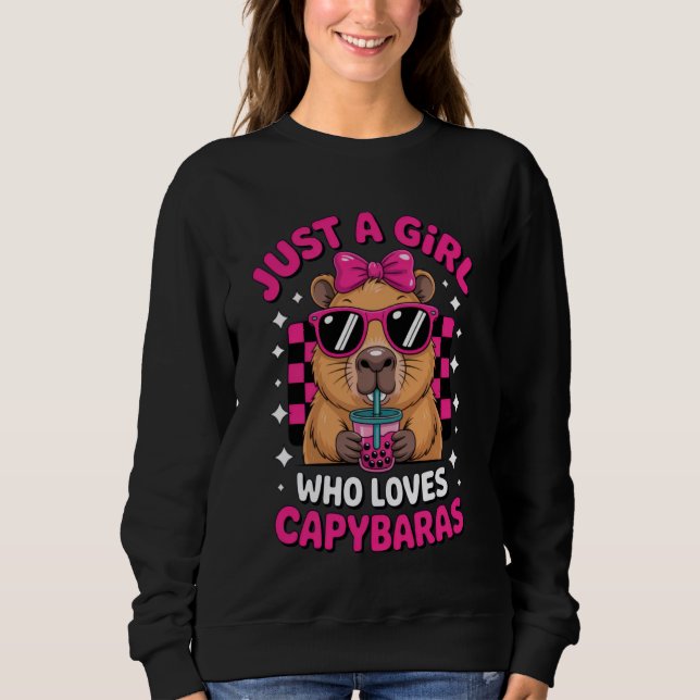 Sudadera Solo una chica a la que le encantan los capybaras  (Anverso)