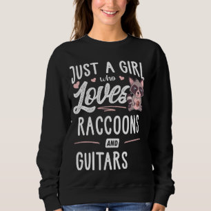 Sudadera Sólo Una Chica Que Ama A Las Racconones Y Guitarra