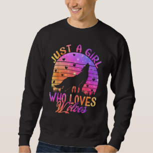 Sudadera Solo una chica que ama a los lobos Acuarela Lobo l