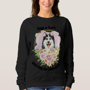 Sudadera Sólo una Chica que ama a su Husky Siberiano