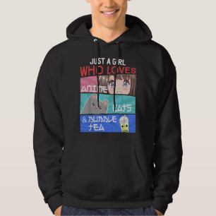 Sudadera Solo una chica que ama Anime Gatos Té Burbujas Bob