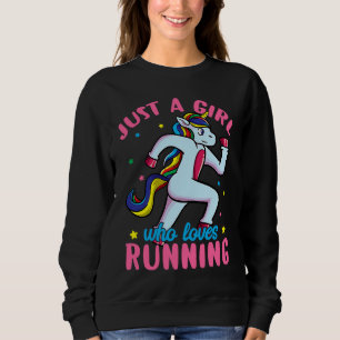 Sudadera Solo una chica que ama correr Unicornio Mujer Pist