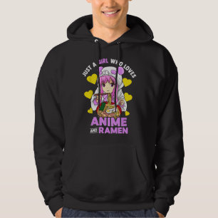 Sudadera Sólo una chica que ama el anime y el tazón de rame