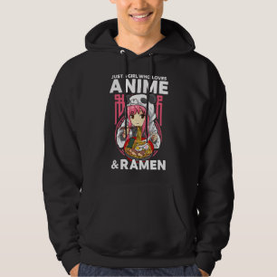 Sudadera Solo una chica que ama el anime y el tazón de rame