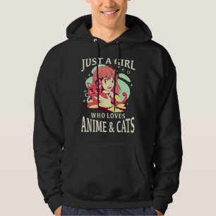 Sudadera Solo una chica que ama el anime y los gatos. Merch