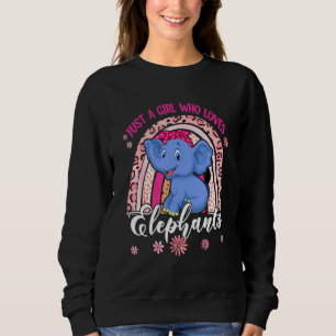Sudadera Solo Una Chica Que Ama Elefantes Floral Lluvia De