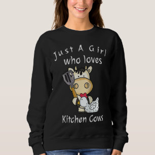 Sudadera Solo Una Chica Que Ama Las Vacas De La Cocina Gran