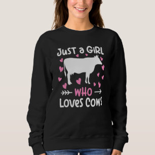 Sudadera Solo una chica que ama las vacas Gráfico de granje