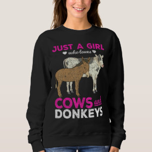 Sudadera Sólo una chica que ama las vacas y los burros anim