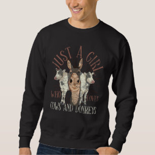 Sudadera Sólo una chica que ama las vacas y los burros anim