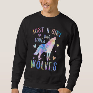 Sudadera Solo Una Chica Que Ama Lobos Lindo Lobo Adolescent