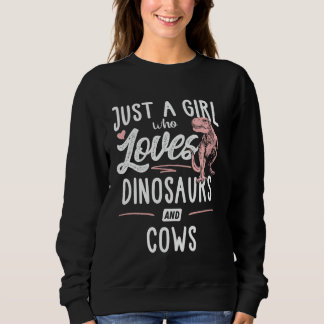 Sudadera Solo una chica que ama los dinosaurios y las vacas