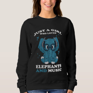 Sudadera Sólo una chica que ama los elefantes y la música