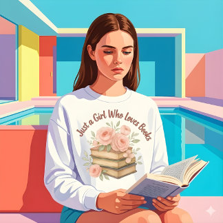 Sudadera Solo una chica que ama los libros Gráfico floral