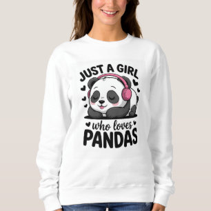 Sudadera Sólo Una Chica Que Ama Los Pandas Panda Kawaii Lin