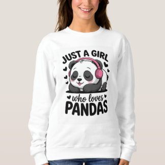 Sudadera Sólo Una Chica Que Ama Los Pandas Panda Kawaii Lin