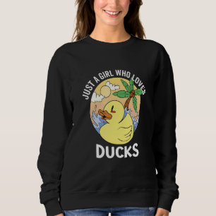 Sudadera Solo Una Chica Que Ama Los Patos Palma Árbol Atard