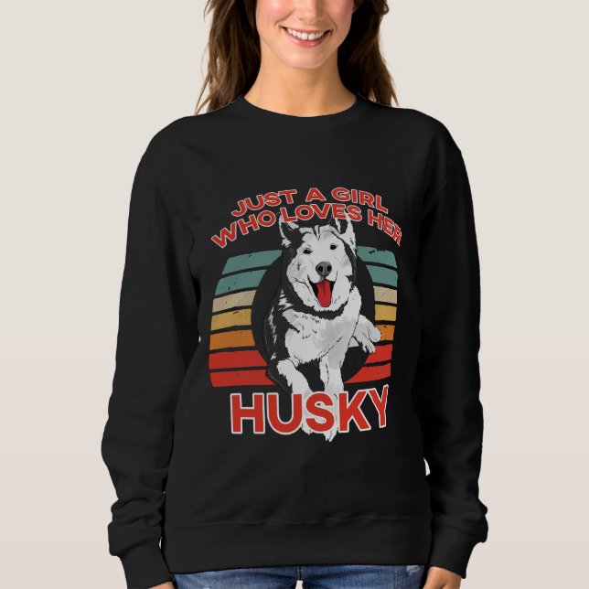 Sudadera Sólo una Chica que ama su Husky Few Scoop (Anverso)