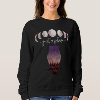 Sudadera Solo una fase Fases de la luna Búho nocturno Púrpu