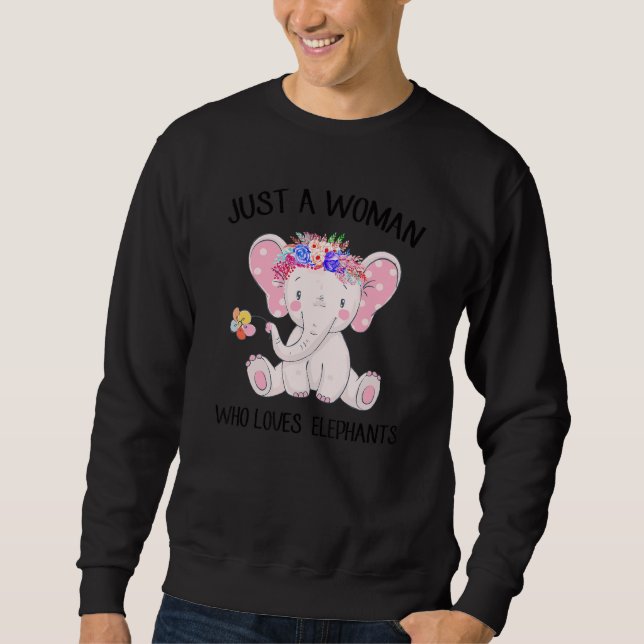 Sudadera Sólo una mujer que ama a los elefantes (Anverso)