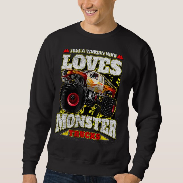 Sudadera Sólo Una Mujer Que Ama Los Camiones De Monstruo (Anverso)
