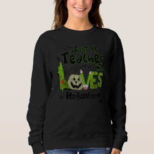 Sudadera Solo una profesora que ama Halloween Leopardo Cal
