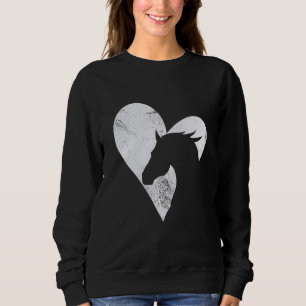 Sudadera Sombra De Caballo Con Viejo Gráfico Destacado Eleg