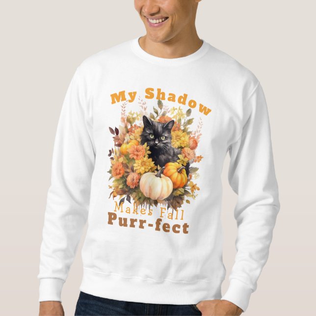 Sudadera Sombra de gato de otoño purrfecta de personalizabl (Anverso)
