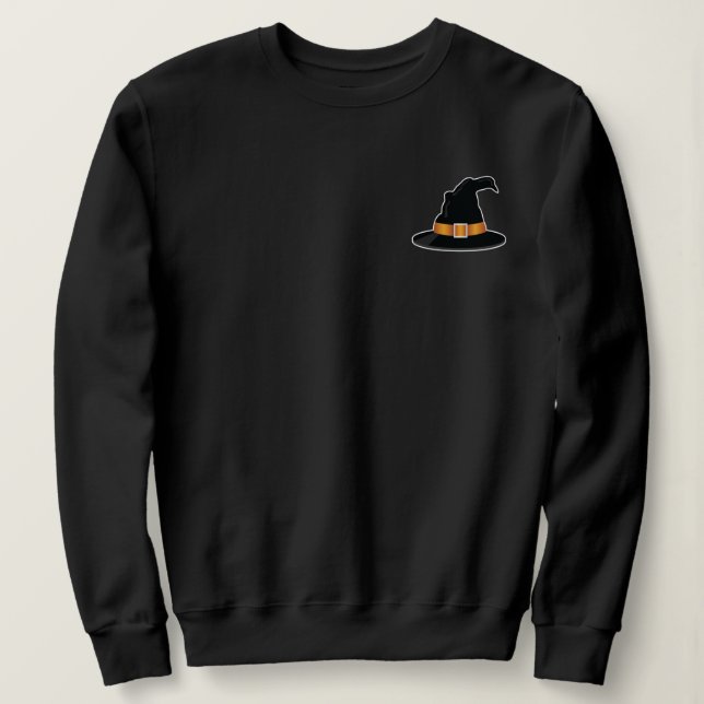 Sudadera Sombrero de Bruja con Ilustración Naranja Hallowee (Anverso del diseño)