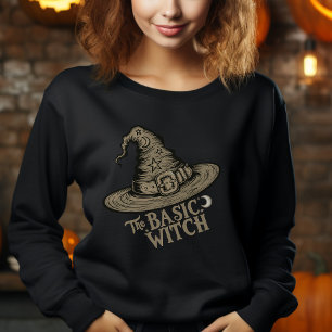Sudadera Sombrero de Bruja de Escritura Retro Disfraz de Ha