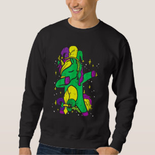 Sudadera Sombrero de Bufón de Dab de Unicornio Mardi Gras L
