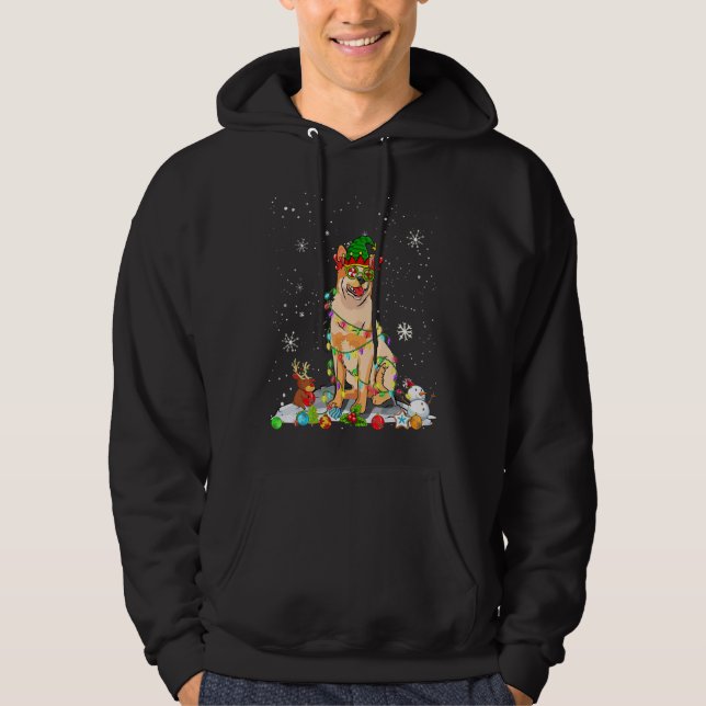 Sudadera Sombrero de duende de luces de Navidad para perro  (Anverso)